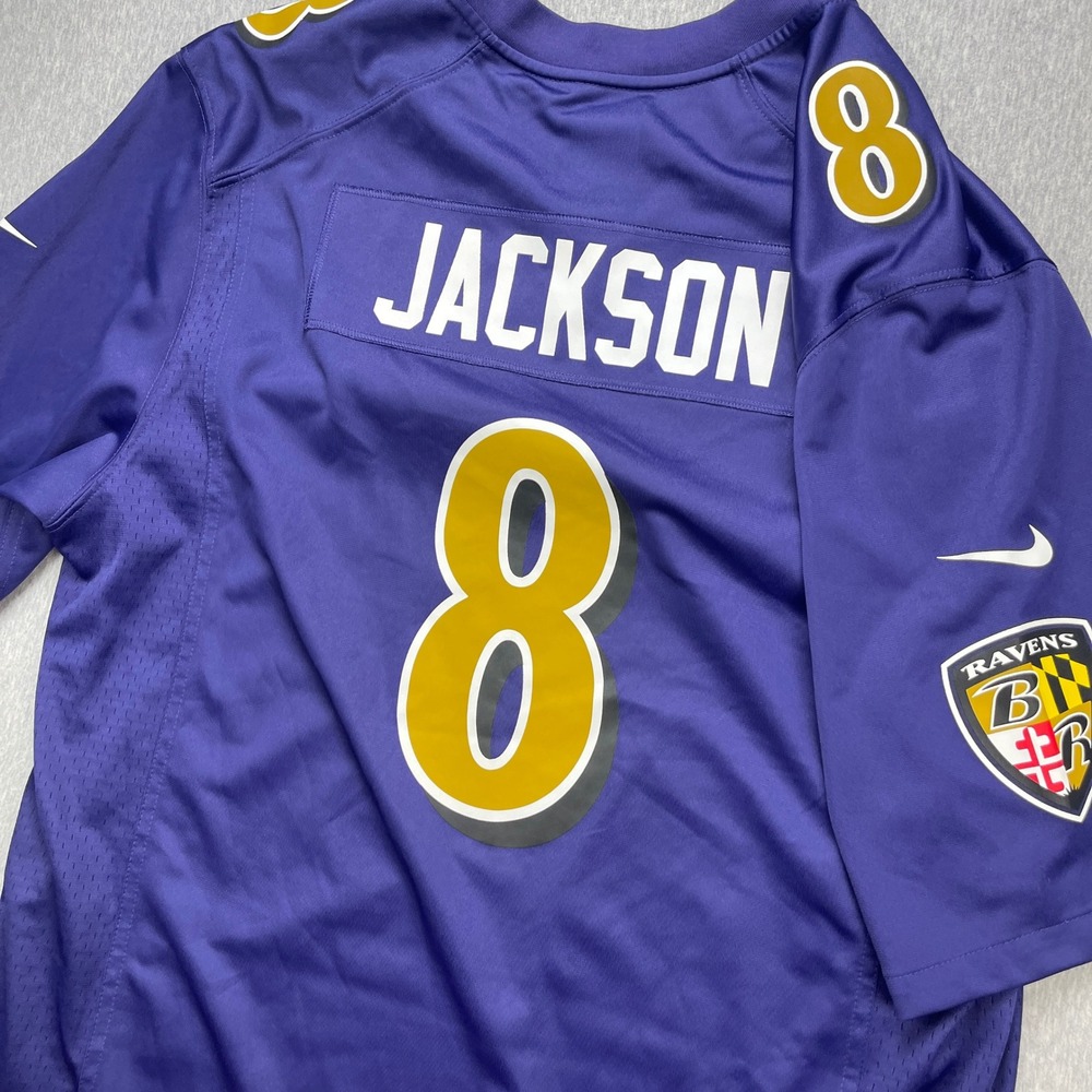 Nike Lamar Jackson Baltimore Ravens Jersey Mens XL Purple #8 NFL On Field EUC